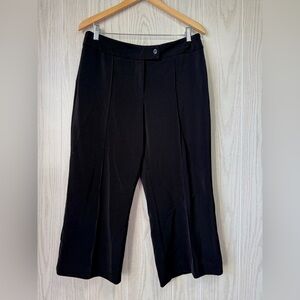 White House Black Market Black Cropped Dress Pants Stretch Size 12
